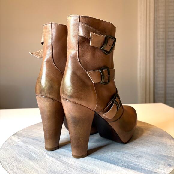 Bed Stu Cobbler Series Brown Leather Distressed Ankle Boots Women's US Size 9 - Picture 6 of 11